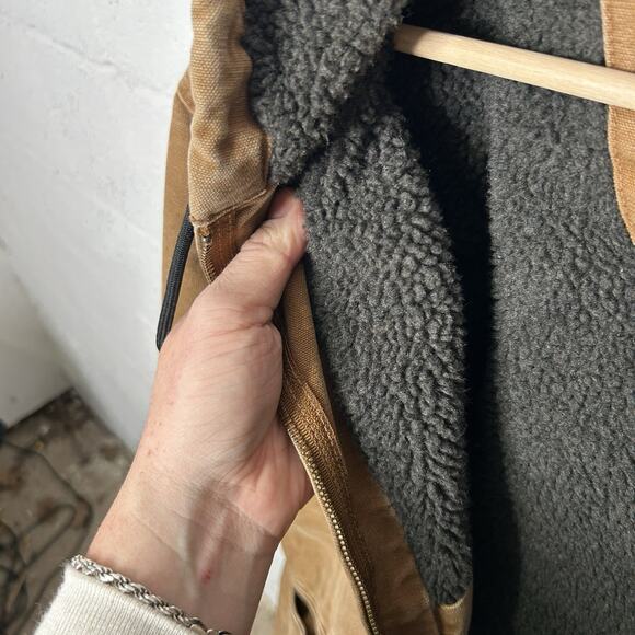 Carhartt Sherpa-Lined Hooded Detroit Jacket “Brown” J141 - Picture 11 of 12